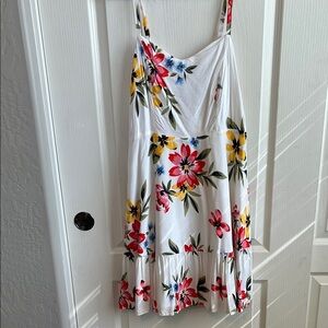 Old Navy White and Pink Smocked Dress